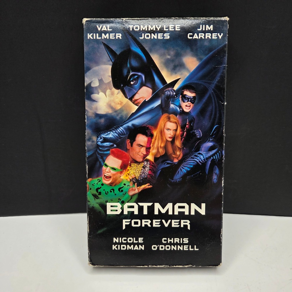 Warner Bros Batman Forever VHS Movie 1995 Val Kilmer Jim Carrey Vintage Action